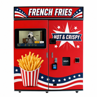 Distributeur automatique de frites professionnel en acier inoxydable, service rapide de plats chauds, gestion cloud, avec monnayeur