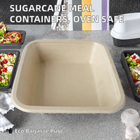 Barquette alimentaire jetable écologique compostable en bagasse de canne à sucre à six compartiments pour fêtes et traiteur