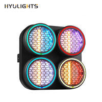 Lampe de scène 4 yeux 200W RGBW LED Retro Matrix Audience Blinder avec DJ Strobe Wash Ambient Backlight pour parcs à thème