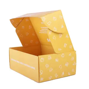 Caixa de embalagem de joias amarela, caixa de papel quente para embrulhar joias