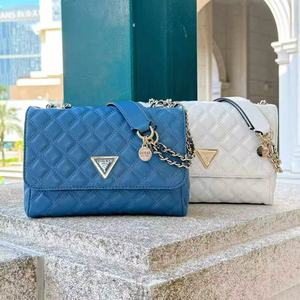 Nuevo Bolso de Mano de Lujo para Mujer, de Piel Sintética <span class=keywords><strong>Blanca</strong></span>, con Doble Cadena de Diamantes, Portátil, para Compras al Aire Libre, con Solapa y Rayas - Product Image 5