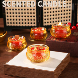 Scented Candle Round Treasure Bowl Ingot Shape Chinese New Year Decor Fresh Air Diffuser Ornament - Product Image 1