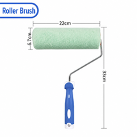 Pinceau à rouleau circulaire en cuir d'agneau de qualité industrielle/DIY, manche en PP TPR, ensemble complet pour peinture murale au latex lisse, OEM 9