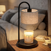 Lampe de table chauffe-cire en cristal élégante en bois, style moderne et minimaliste, pour chambre et salon