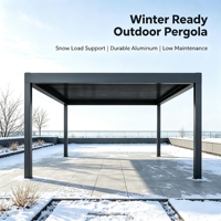 Pergola bioclimatique motorisée extérieure avec toit à lames orientables, revêtement poudré, étanche, en alliage d'aluminium, pour terrasse, restaurant, hôtel, OEM