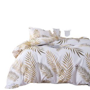 Soft Modern 200TC <strong>Luxury</strong> Home Textile <strong>Set</strong> Microfiber Printed Pillowcases Duvet Cover Solid Colour <strong>UK</strong> <strong>Size</strong> 3pcs <strong>Bedding</strong> Usage - Product Image 1
