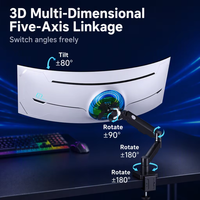 Support de moniteur grand écran réglable en hauteur par pression d'air, capacité de charge 21 kg, en fer laminé à froid, pour écrans de 17 à 49 pouces - Meilleure vente