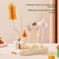 Égouttoir multifonctionnel pour biberons, support de séchage à l'air sur comptoir pour tasses, sucettes et brosses de nettoyage pour bébés