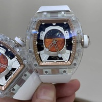 Montre mécanique analogique ONOLA personnalisée 3D Astronaut Citizen, boîtier carré bleu ciel étoilé, verre saphir, aluminium, silicone brillant
