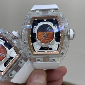 Custom 3D Astronaut Dial Citizen <b>Mechanical</b> <b>Watch</b> Blue Starry Sky Square Case Sapphire Crystal Aluminum Bright Silicone Strap - Product Image 2