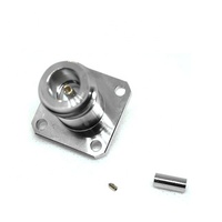Conector de brida LWMC N hembra de 4 orificios, crimpado niquelado RG316 RG174 N, brida Jack para cable RF de impedancia de 50ohm 1P