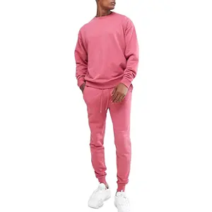 مخصص طويلة الأكمام 24oz البلوز البلوز و sweatpants 2 قطعة رياضية الركض الزي الرجال الفرنسية تيري جرزاية