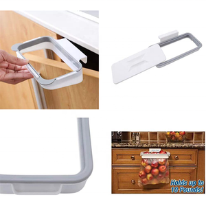 Vente chaude : support de rangement pour poubelle de <span class=keywords><strong>porte</strong></span> d'armoire de cuisine, avec <span class=keywords><strong>couvercle</strong></span>, en plastique, support de sac poubelle suspendu - Product Image 4