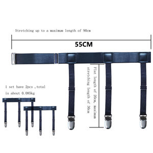 Jarretelles Élastiques Fixe-Chemise de Haute Qualité pour Homme, Ceinture de Maintien de Chemise Noire - Product Image 6