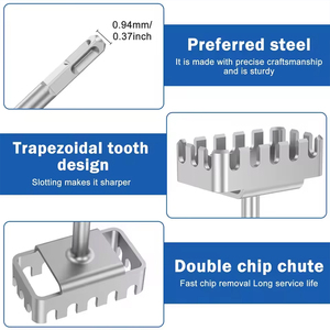 Cortador de Orificios Cuadrados LAANCI <span class=keywords><strong>para</strong></span> Ranurado de Paredes de Cajas Eléctricas, Compatible con Taladros Rotatorios SDS Plus - Product Image 3