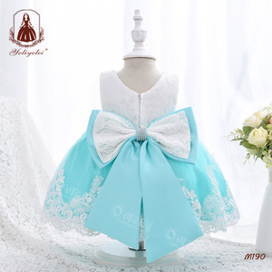 Vestido <span class=keywords><strong>de</strong></span> Fiesta Ecológico para Bebés Yoliyolei, Vestido <span class=keywords><strong>de</strong></span> Bautizo Formal con Lazo y Flores para Niñas, Vestido <span class=keywords><strong>de</strong></span> <span class=keywords><strong>Cumpleaños</strong></span> para Bebés <span class=keywords><strong>de</strong></span> <span class=keywords><strong>1</strong></span> <span class=keywords><strong>Año</strong></span> - Product Image 1
