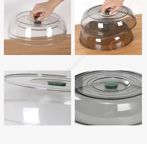 Couvercle alimentaire en plastique transparent avec plat anti-poussière et anti-insectes plaque de rangement pour réfrigérateur assiette de préparation de fruits et légumes - Product Image 1