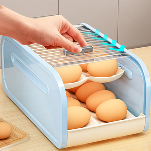 ที่เก็บไข่แบบมีล้อ 2 ชั้น WANUO ที่จัดระเบียบไข่ในตู้เย็น พร้อมฝาปิดใส - Product Image 4