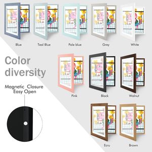 Custom Size Customized Magnetic Eco-Friendly Kids Art <b>Frame</b> Mat Changeable Artwork Display Storage <b>Black</b> White <b>Frame</b> for Wall - Product Image 5