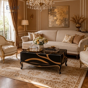 <span class=keywords><strong>Tavolino</strong></span> da Caffè Monolitico con Venature Dorate |   Lacca Nera di Lusso &amp;   Tavolo Decorativo con Intarsi in Oro - EKAR FURNITURE - Product Image 2