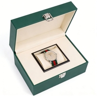Boîte à montre de luxe personnalisée en cuir PU rigide, emballage de bijoux, insert en daim pour montre, gaufrage de logo personnalisé, prix de gros