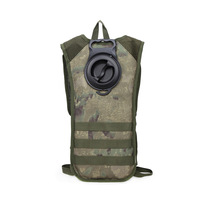 Sac à dos de vélo décontracté camouflage pour sports de plein air, avec fermeture éclair, sac d'hydratation, doublure TPU imperméable, sac physiologique