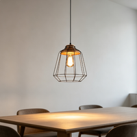 Petite lampe suspendue vintage, abat-jour en fer de style industriel en forme de cage à oiseaux, lampe créative pour comptoir de bar, pub et restaurant BBQ