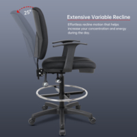 Chaise de dessin ergonomique certifiée par BSCI en usine avec siège en forme de W chaise de bureau tabouret de caissier avec repose-pieds anneau Silla De Cajero