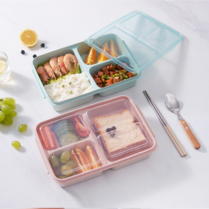 Fiambrera Bento de tamaño <span class=keywords><strong>pequeño</strong></span> sin Bpa de diseño moderno, contenedor de almacenamiento de alimentos de 3 compartimentos para <span class=keywords><strong>microondas</strong></span> para niños - Product Image 3