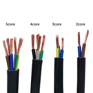 Hight Quality Waterproof flexible Copper conductor Power line insulated rubber cable 3 core 4 core round submersible pump cable