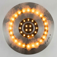 Cheminée électrique extérieure ronde imperméable en acier inoxydable avec télécommande, flamme 3D