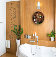 Présentoir flottant pour la maison Étagère murale décorative en bois rustique pour cristaux de pierre et huiles essentielles