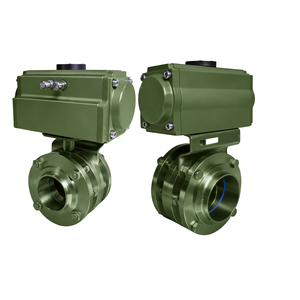 COVNA B2Bclearance Sale Sanitary Three Piece Welded Stainless Steel on Off <b>Butterfly</b> <b>Valve</b> With Pneumatic Actuator <b>Valve</b> Product - Product Image 3