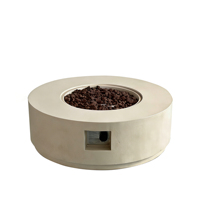 Brasero extérieur au gaz naturel avec 50 000 BTU, design écologique, matériau MGO, billes de verre pour jardin et terrasse