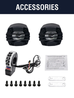 Sistem Audio Motor Motoway 12V DC Speaker Tahan Air Radio FM Kartu TF USB dengan Saklar Stang