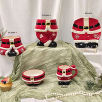Service de table en céramique neuf d'usine, théières colorées de Noël, bols en porcelaine, vaisselle en céramique, ensembles de vaisselle pour la saison des fêtes, cadeau pour la maison
