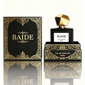 Nueva Botella de Perfume Árabe de Lujo, Negra, de Vidrio Transparente, Cuadrada, de 30ml, 50ml, 100ml, con Caja de Regalo - Product Image 1