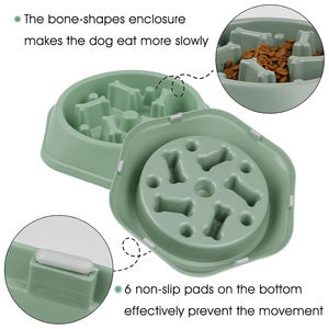 Vente en gros de bols anti-étouffement pour chiens, en plastique, antidérapants, adaptés aux voyages, pour chiens et mangeurs lents - Product Image 5