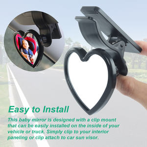 Espejo retrovisor Interior Universal <span class=keywords><strong>ABS</strong></span> para coche, espejo de bebé de diseño Simple, espejos con Clip para ver pasajeros traseros - Product Image 6