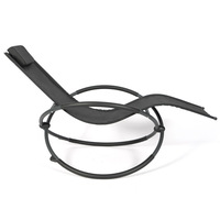 Chaise longue pliante à bascule d'extérieur en maille Teslin, transat de patio en acier pliable, chaise de loisirs zéro gravité KD