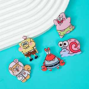 Broche Promocional al por Mayor de Bob Esponja, Lindo Broche de Acrílico con Diseño de Dibujos Animados, Pequeño Insignia Decorativa para Regalo - Product Image 3