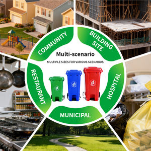 Poubelle à pédale roulante <span class=keywords><strong>LONGBANG</strong></span> pour extérieur, 120L 240L, en HDPE, avec couvercle, écologique, pour le recyclage - Product Image 5