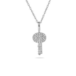 Milskye hip hop joyería 925 plata esterlina 18K chapado en oro pavé zirconia llave colgante mujeres clavícula cadena collar - Product Image 5