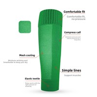 Chaussettes de sport de football pour hommes avec logo personnalisé OEM, chaussettes de sport tissées, protège-jambes athlétiques, manchon de compression pour le mollet, design sans pied