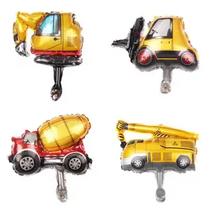 Hete Verkoop Mini Vorkheftruck Aluminiumfolie Ballonnen Geschenken Kraan Graafmachines Jongens Geven De Voorkeur Aan Ballon Cement Vrachtwagen Ballon Groothandel