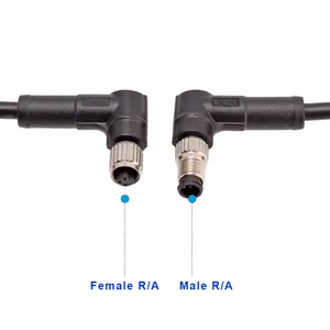 Connector M5 Signal Connector 3pin 4pole Angled Straight Mini Waterproof 5mm Connection Cable Waterproof IP67 Sensor M5 Cable Connector