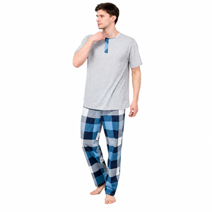 Ensemble de pyjama en coton pour homme, confortable, respirant, vêtements de nuit, tissu de poids moyen - Product Image 5