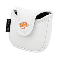 Housse de putter de golf personnalisée en cuir PU avec patch brodé Dessert et fermeture magnétique, en stock