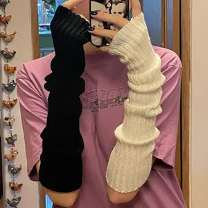 Mitaines sans doigts pour femmes, chauffe-bras d'hiver, manchons tricotés doux et décontractés pour filles, style gothique punk - Product Image 1