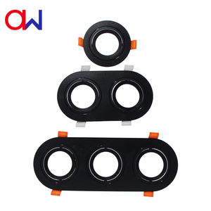 Marco Redondo Empotrado de Doble Cabezal para Focos LED GU10 MR16 Blanco/Negro Antideslumbrante - Product Image 2